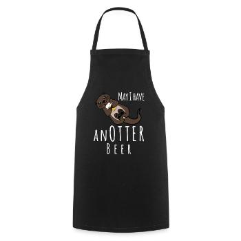 Loutre à la bière - Tablier de cuisine - noir - Devant - AI Model Male 185 dark (185cm)