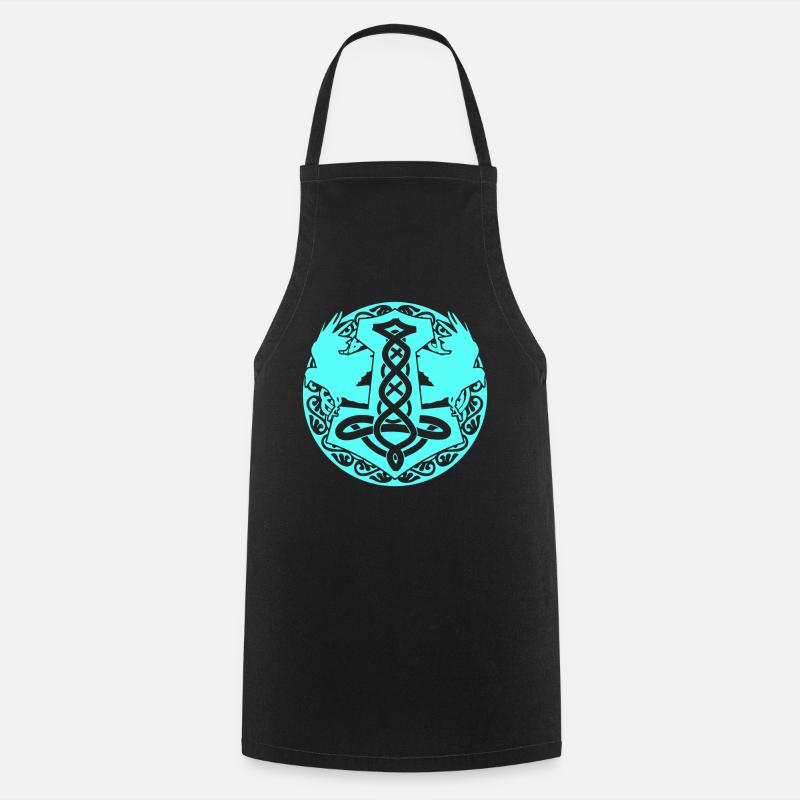 Ravens Viking Crows Jewelry Raven - Cooking Apron - black