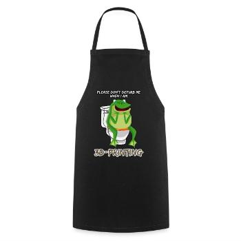 3D Printer Frog pooping 3D printer - Cooking Apron - black - Front - AI Model Male 185 dark (185cm)