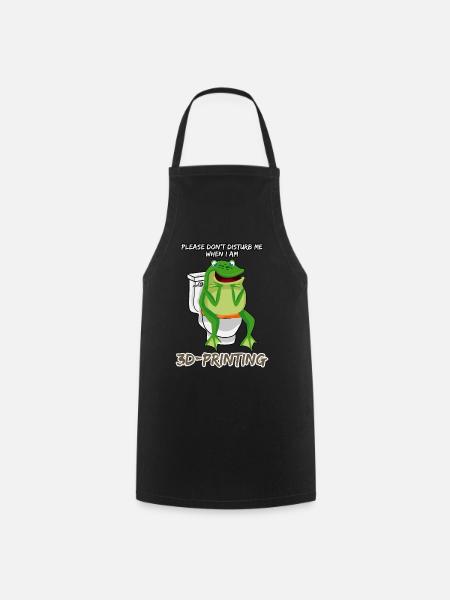 Imprimante 3D Frog pooping Imprimante 3D - Tablier de cuisine - noir