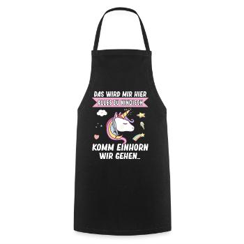 Kindisch Komm Einhorn Mädchen Spruch Einhorn - Kochschürze - Schwarz - Vorne - AI Model Male 185 dark (185cm)