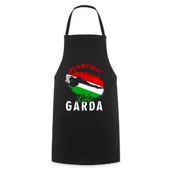 Lake Garda Lago di Garda - Cooking Apron - black - Front - AI Model Male 185 dark (185cm)