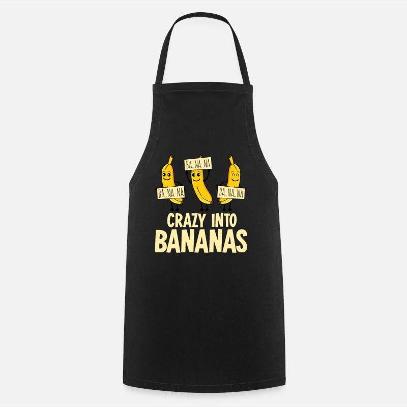 Bananen mit Banane Crazy into Bananas - Forklæde - sort