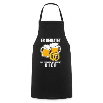 Junggesellenabschied Bier Trauzeuge - Kochschürze - Schwarz - Vorne - AI Model Male 185 dark (185cm)