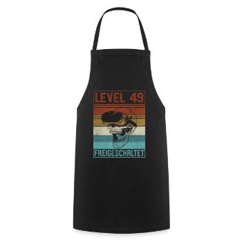 Level 49 Jahre Mann Gamer 49. Geburtstag - Kochschürze - Schwarz - Vorne - AI Model Male 185 dark (185cm)