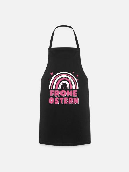 Oster Regenbogen Frohe Ostern - Kochschürze - Schwarz