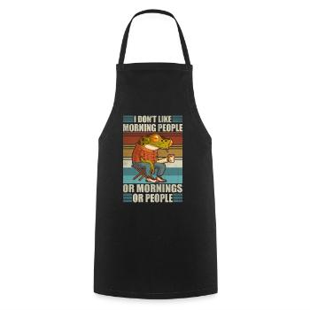 I don't like morning people Funny dad coffee - Cooking Apron - black - Front - AI Model Male 185 dark (185cm)