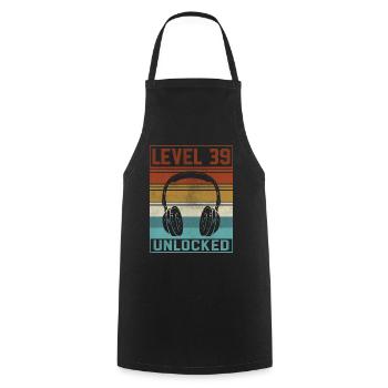 Gamer 39th Birthday Gamer - Cooking Apron - black - Front - AI Model Male 185 dark (185cm)