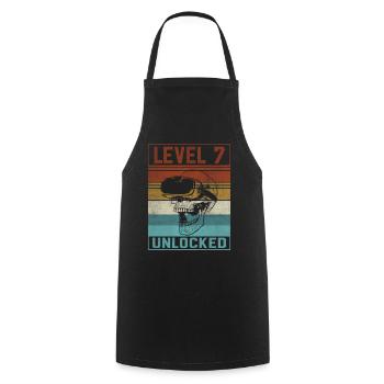 Boy 7th Birthday Gamer - Cooking Apron - black - Front - AI Model Male 185 dark (185cm)