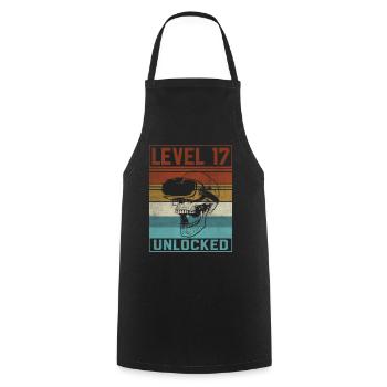Boy 17th Birthday Gamer - Cooking Apron - black - Front - AI Model Male 185 dark (185cm)