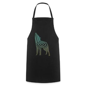Wolf Odins Valhalla Wikinger Wölfe - Kochschürze - Schwarz - Vorne - AI Model Male 185 dark (185cm)