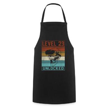 23rd Birthday Gamer - Cooking Apron - black - Front - AI Model Male 185 dark (185cm)