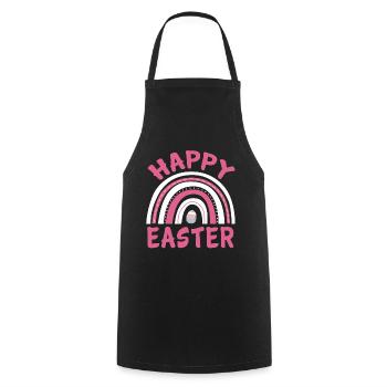 Happy Easter Women Girls Cute Easter Egg Rainbow - Kochschürze - Schwarz - Vorne - AI Model Male 185 dark (185cm)