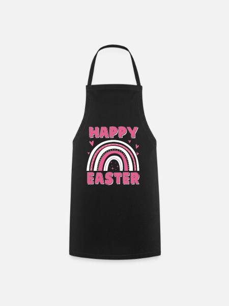 Cute Happy Easter Rainbow - Kochschürze - Schwarz