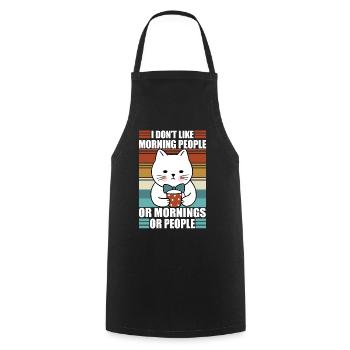 Morning People Sarcasm Coffee Moody Cat - Kochschürze - Schwarz - Vorne - AI Model Male 185 dark (185cm)
