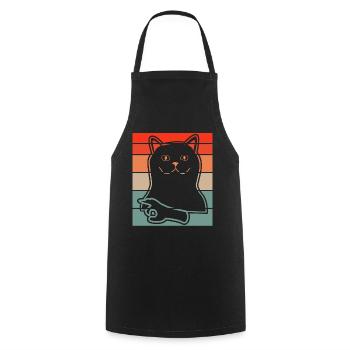 Regardé dans Chat Regardé dans - Tablier de cuisine - noir - Devant - AI Model Male 185 dark (185cm)