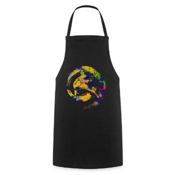 Qigong Qi Gong Karate Chigong - Kochschürze - Schwarz - Vorne - AI Model Male 185 dark (185cm)