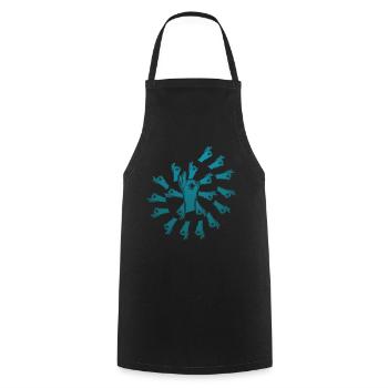 Regardé en spirale Regardé dans - Tablier de cuisine - noir - Devant - AI Model Male 185 dark (185cm)