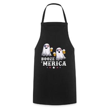 Ghost USA 4th of July Beer American Flag Booze Mer - Kochschürze - Schwarz - Vorne - AI Model Male 185 dark (185cm)