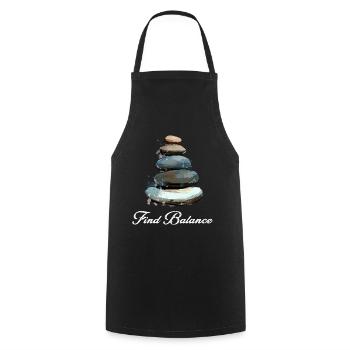 Rock Balancing Stone Stacking Balance - Cooking Apron - black - Front - AI Model Male 185 dark (185cm)