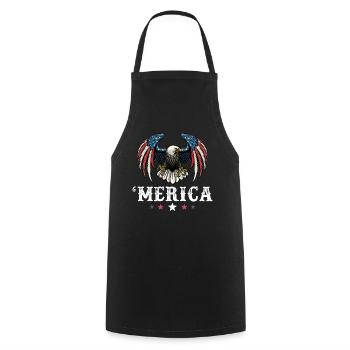 Eagle American Flag 4th of July Merica USA - Kochschürze - Schwarz - Vorne - AI Model Male 185 dark (185cm)