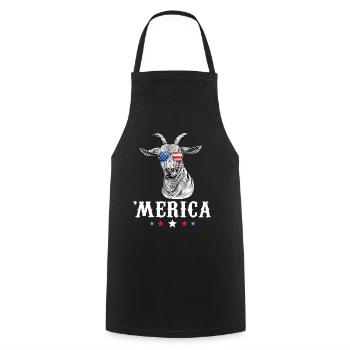 Goat Merica 4th of July American Flag USA - Kochschürze - Schwarz - Vorne - AI Model Male 185 dark (185cm)