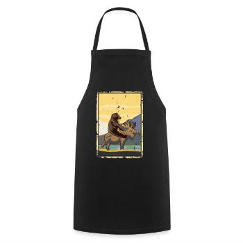 L’ours chevauche l’orignal La nature étrange - Tablier de cuisine - noir - Devant - AI Model Male 185 dark (185cm)