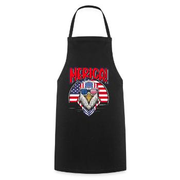 Patriotic Eagle American Flag July 4 - Cooking Apron - black - Front - AI Model Male 185 dark (185cm)