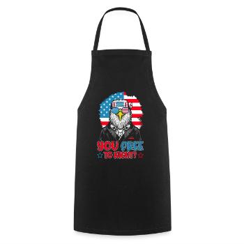 Eagle American Flag Men 4 juillet États-Unis - Tablier de cuisine - noir - Devant - AI Model Male 185 dark (185cm)