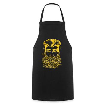 Abeilles Apiculteur Moustache Papa Abeilles - Tablier de cuisine - noir - Devant - AI Model Male 185 dark (185cm)