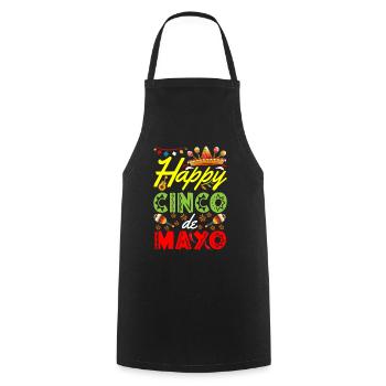 Mexican Fiesta Party Cinco De Mayo - Cooking Apron - black - Front - AI Model Male 185 dark (185cm)