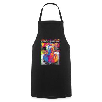 Roman Statue Greek Glitch Vaporwave - Cooking Apron - black - Front - AI Model Male 185 dark (185cm)