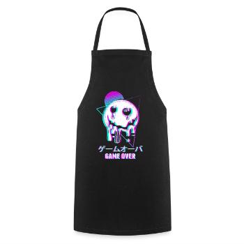 Game Over Aesthetic Goth Vaporwave Sad - Cooking Apron - black - Front - AI Model Male 185 dark (185cm)