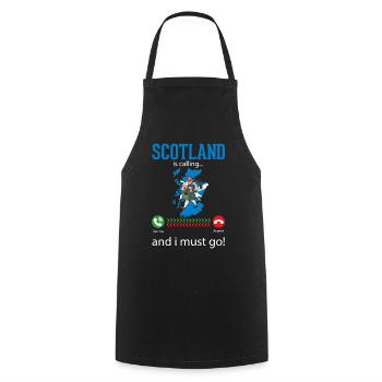 Ecosse Cornemuse Mélomanes Drôle - Tablier de cuisine - noir - Devant - AI Model Male 185 dark (185cm)