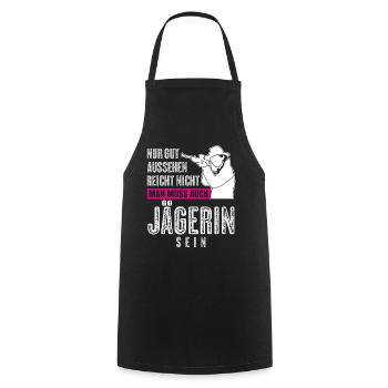 Jägerin Keiler Jagd Wildschwein Jäger - Kochschürze - Schwarz - Vorne - AI Model Male 185 dark (185cm)