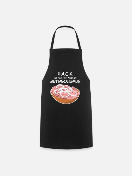 Mettbrötchen Hackfleisch Mett Mettigel - Kochschürze - Schwarz