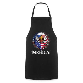 Patriotischer Adler Merica 4. Juli - Kochschürze - Schwarz - Vorne - AI Model Male 185 dark (185cm)
