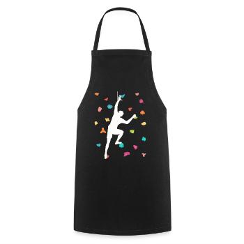 Free climbing Bouldering - Cooking Apron - black - Front - AI Model Male 185 dark (185cm)