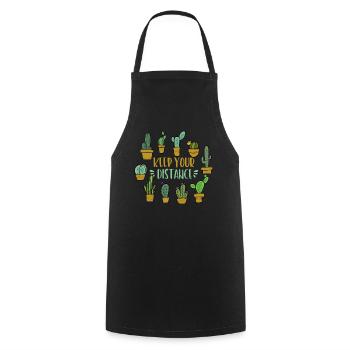 Cactus Introverti Propriétaire succulent - Tablier de cuisine - noir - Devant - AI Model Male 185 dark (185cm)