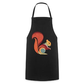 Animal rongeur écureuil rétro - Tablier de cuisine - noir - Devant - AI Model Male 185 dark (185cm)