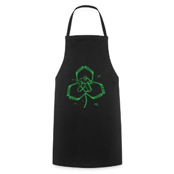 Ice Hockey Goalkeeper Kleeblatt St. Patrick's Day - Cooking Apron - black - Front - AI Model Male 185 dark (185cm)