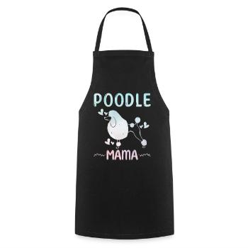 Pudel Mama Hund Niedlicher Pudel - Kochschürze - Schwarz - Vorne - AI Model Male 185 dark (185cm)