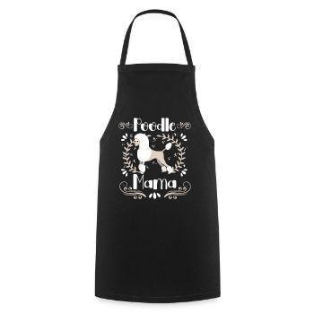 Caniche Mama Chien mignon Caniche standard - Tablier de cuisine - noir - Devant - AI Model Male 185 dark (185cm)