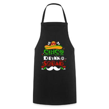 Fiesta Sombrero Cheerful Cinco De Mayo Troupe - Cooking Apron - black - Front - AI Model Male 185 dark (185cm)