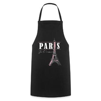 Eiffelturm Frauen Liebe Paris Frankreich - Kochschürze - Schwarz - Vorne - AI Model Male 185 dark (185cm)