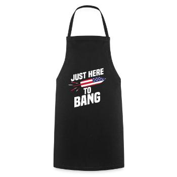 Fireworks Funny USA Celebration July 4 - Cooking Apron - black - Front - AI Model Male 185 dark (185cm)