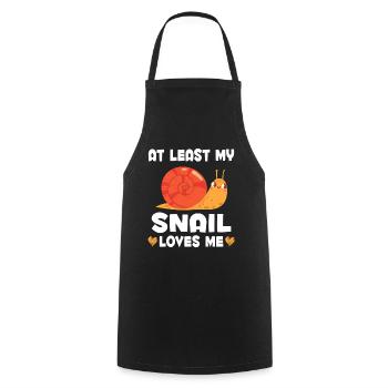 L’escargot m’aime les femmes Drôle d’escargot - Tablier de cuisine - noir - Devant - AI Model Male 185 dark (185cm)