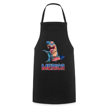 Patriotisch Trex amerikanische Dino Merica 4. Juli - Kochschürze - Schwarz - Vorne - AI Model Male 185 dark (185cm)