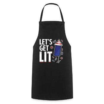 Fireworks USA Celebration Funny July 4th - Cooking Apron - black - Front - AI Model Male 185 dark (185cm)