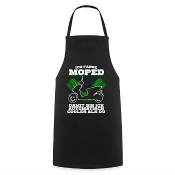 Mofa Motoroller Mopet Mofafahrer Moped - Kochschürze - Schwarz - Vorne - AI Model Male 185 dark (185cm)